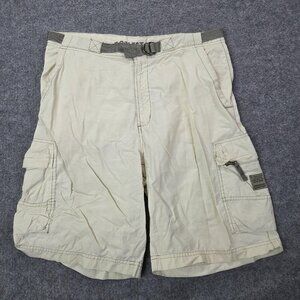 Old Navy Shorts Mens 34 Khaki Beige Cargo Outdoors Utility Belted Baggy VTG  Y2k